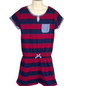 Tommy Hilfiger Girls Striped Romper Shorts Red Navy Medium 8 10 Summer Preppy